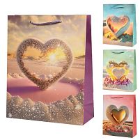Пакет подарунковий паперовий S "Hearts" 18*23*10см Stenson R94939-S