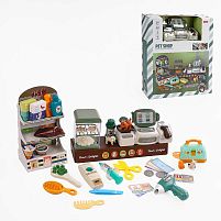 Магазин MW 5583 касовий апарат, звук, репліки англ. мовою, підсвічування, стелаж, муляжі, прикраси, наліпки, 4 улюбленці, в коробці