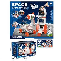 Набір космосу 551-1 (8/2) марсохід, електричний шурупокрут, ракета, 2 фігурки космонавтів, 2 види міні-транспорту, підсвічування, в коробці
