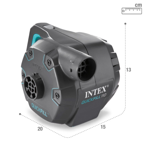 Насос електричний Intex 66644 «Quick-Fill» (живлення: мережа 220V/200W, 1100 л/хв, 0.68 бар., 3 насадки, надування/здування) фото 7