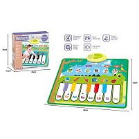 Музичний килимок MTK 035-4 A 50 х 3 х 40 см, на батарейках, музичні інструменти, звуки тварин, запис, режим пам'яті, музика, в коробці