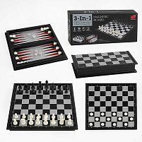 Шахи 20160 3в1, шашки, нарди, магнітна дошка, в коробці