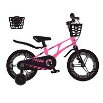 Велосипед дитячий двоколісний Profi MB 161059 pink «Air Pro» (колеса Ø16"/гума, рама: магній, доп. колеса, кошик, гальмо ручне/ножне, 4-6 років)
