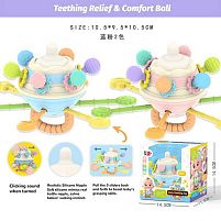 Брязкальце 031-1 C 2 кольори, тріскачка, прорізувачі, намистини, в коробці