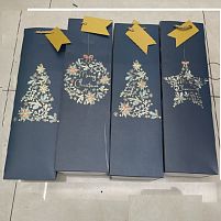Пакет новорічний паперовий під пляшку "Merry Christmas" 12*36*9см Stenson (R91119)