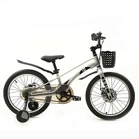 Велосипед дитячий двоколісний Profi MB 18OXIC GREY (колеса: Ø18"/гума, рама: алюміній, гальма: дискові, додаткові колеса, кошик)