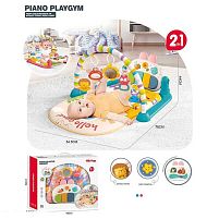 Килимок 6077 78х54,5х44 см, підсвічування, піаніно, 4 брязкальця-підвіски, підвіска-люстерко, рухомі шестерні, тріскачки, пальчикові ігри, еласти