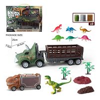 Набір машин 158-127 2 машинки, 7 динозаврів, аксесуари, в коробці