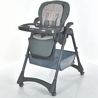Стільчик для годування El Camino Steady ME 1177 Total Gray (52*90*107 см, у склад. стані 45*52*95 см, регулювання спинки, кошик, до 15 кг)