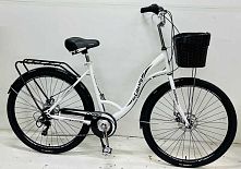 Велосипед міський Corso «Liberty» 28’’ дюймів LR-28014 + КОШИK, сталева рама 20``, Shimano 7 швидкостей, корзина, багажник