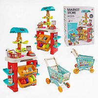 Супермаркет 922-194 80 елементів, звук, підсвічування, сканер, продукти, ваги, візок та корзина, на батарейках, в коробці