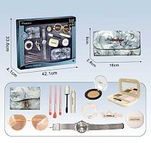 Набір аксесуарів 636-2 гаманець, годинник, пензлики для макіяжу, аксесуари для волосся, імітація косметики, окуляри, в коробці