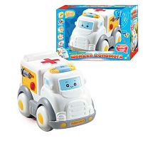 Машинка музична 65747 "WToys", ОЗВУЧУВАННЯ УКРАЇНСЬКОЮ МОВОЮ, "Швидка допомога", світло, мелодії, пісні, інерція, в коробці