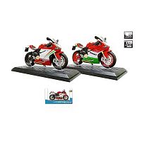 Мотоцикл металопластиковий M 12-18 B 2 види, звуки, підсвічування, гумові шини, рухливі елементи, підставка, в коробці