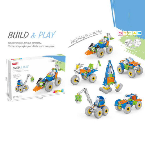 Конструктор J 7719 209 елементів, інструменти, пластикові та гумові деталі, в коробці