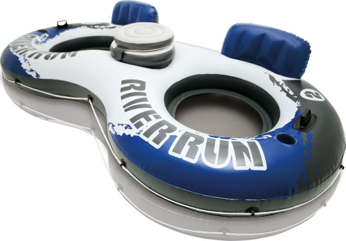 Крісло-коло надувне для плавання Intex 58837 «River Run» (157*243 см, двомісне, терморез., підскл., спинка, ручки, трос, сітка на дні, 10+, до 150 кг) фото 4