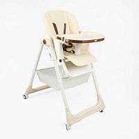 Стільчик для годування Toti 79118 мягкий чохол PU, 4 колеса, з’ємний столик, корзинка, в коробці