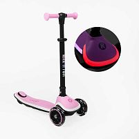 Самокат триколісний Best Scooter X2-81663 «Kick`n`roll» (колеса: передні Ø4.92"/заднє Ø3.15"/PU, рама: пластик/складна, підсвітка, до 25 кг)