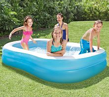 Дитячий надувний басейн «Сімейний» Intex 57180 (48*152*203 см., обє'м: 540 л., блакитний)