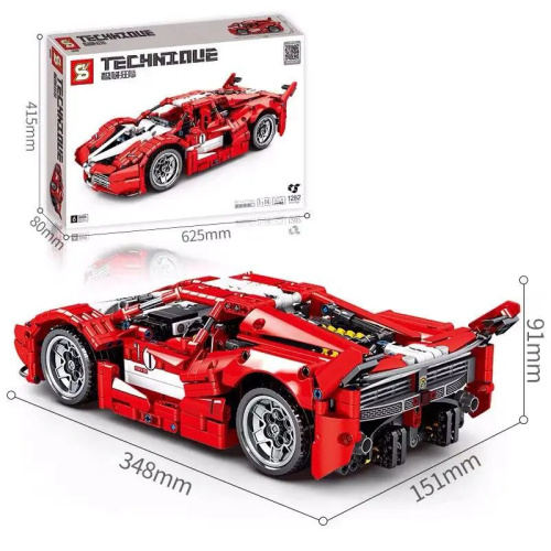 Конструктор дитячий «Спортивний гоночний автомобіль Ferrari FXX» SY 8608 (91*151*348 мм., 1282 деталі, від 6-ти років, червоний) фото 3