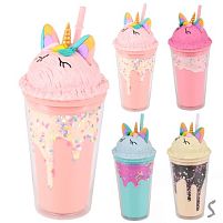 Склянка з кришкою та трубочкою "Unicorn" 450мл Stenson R100194