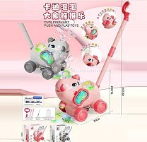 Каталка з мильними бульбашками 8523 2 кольори, "Слоник", акумулятор 3.7 V, USB кабель, підсвічування, рухає вухами під час їзди, в коробці