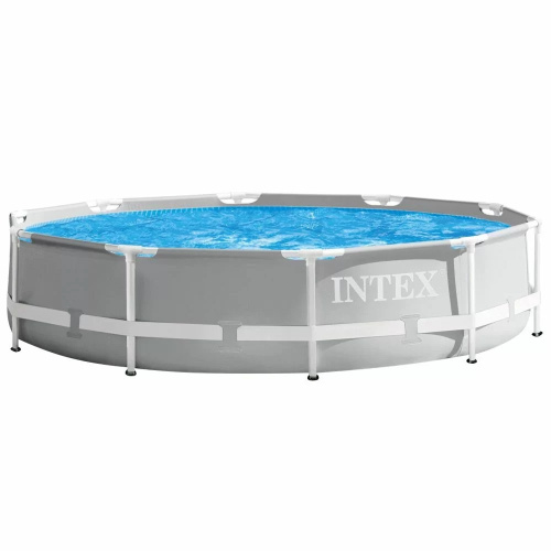 Каркасний басейн Intex 26756 (132*610 см., об'єм: 32695 л., картриджний фільтр-насос 5678 л/год, драбина, тент, підстилка, серія: Prism Frame) фото 3