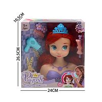 Манекен для зачісок LK 1713 D аксесуари, корона, фен, ножиці, шпильки, в коробці