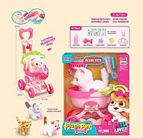 Кошеня MC 1084 інтерактивна іграшка, візочок, кошеня нявчить, ходить, рухає хвостом, пискавка, аксесуари, в коробці