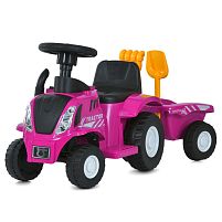 Каталка-толокар Bambi Racer M 6153B-8 (трактор з причепом, граблі, лопатка, колеса: пластик, 32*44*55 см, червоний, до 20 кг)