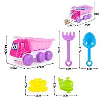 Пісочний набір 8295-35 A машинка, 2 формочки, лопаточка, граблі, в сітці
