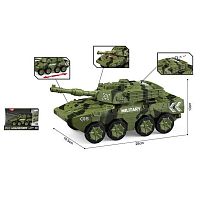 Танк WY 1105 A інерція, рухома башта з тріскачкою, масштаб - 1:16, підсвічування, звукові ефекти, в коробці