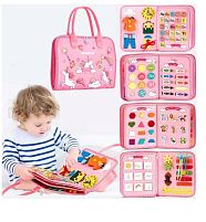 Логічна папка C 73101 фетрова, елементи на липучках, застібки, годинник, англ. абетка, цифри, форми, тварини, погода, в пакеті