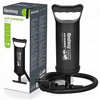 Насос ручний BestWay 62002 «Air Hammer» (об'єм: 1.72 L, висота: 30 см., 3 насадки, шланг 1 м., тільки надування)