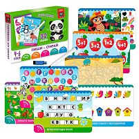 Розвиваюча гра картки пиши-стирай "Панда" VT5010-42 "Vladi Toys", 16 карток, в коробці