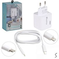 Мережевий зарядний пристрій SOLMA PD&QC3.0 USB A+C з кабелем Type-C to Lightning 1.0м Stenson WL-1439