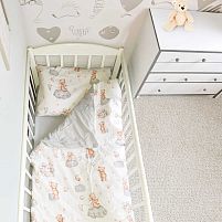 Змінний комплект постільної білизни "Ведмедик на хмаринці" 80806 тканина РАНФОРС, розмір 120*60 см "Bimbo", в пакеті