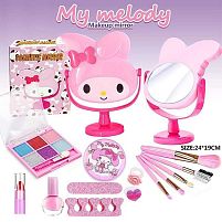 Набір косметики L 5295 M настільне дзеркало, набір для манікюру, пензлики, лак, прикраси, глітер для повік та аплікатор, в коробці