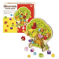 Шнурівка 43929 "WToys", фігурки, намистини, шнурок, дерево, в коробці