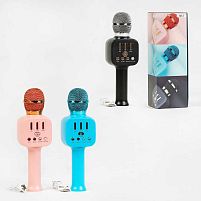 Мікрофон С 60081 3 види, TF Card, караоке, bluetooth, USB, колонка, в коробці, ВИДАЄТЬСЯ ТІЛЬКИ МІКС ВИДІВ