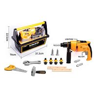 Набір інструментів G 278 автоматичний шуруповерт з підсвічуванням, гайковий ключ, пила, молоток, деталі для збирання, в боксі
