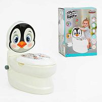 Горщик 07-565 Pilsan "Пінгвін", спинка, знімний горщик, тримач для паперу, звуки води, підсвічування кнопки, в коробці