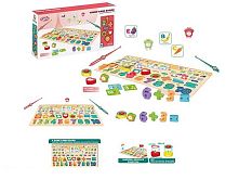 Логічна дошка 159-3 C 3 в 1: арифметична та геометрична ігри, магнітна риболовля, картонна ігрова панель, пластикові деталі, картки з арифметични