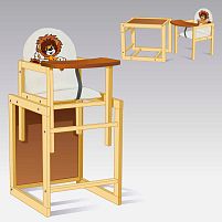 Стільчик-трасформер для годування немовлят «Лев» Мася №2014 (кожзам, білий)