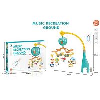 Карусель HL 2020-64 оберти, підсвічування, проєкція, на батарейках, 5 підвісок, гумові елементи, таймер, колискові мелодії, звуки води, веселі