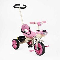 Велосипед дитячий триколісний Best Trike BS-70225 (колеса переднє Ø10"/задні Ø8"/гума, рама метал, УКР. ОЗВУЧУВАННЯ, 2 кошика, батьк. ручка, до 25 кг)