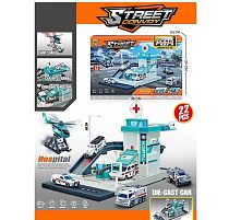 Трек MH 175 22 елементи, наліпки, машинка, вертоліт, в коробці