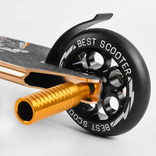 Самокат трюковий 55084 Best Scooter (4) HIC-система, ПЕГИ, алюмінієвий диск та дека, АНОДОВАНЕ ФАРБУВАННЯ, колеса PU, d = 110мм, ширина керма - 60 см фото 6