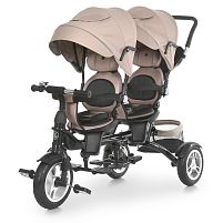 Велосипед триколісний для двійнят Turbotrike MT 1004DUOS-3 (колеса: п. Ø12.6"/з: Ø10.6"/гума, рама: сталь, батьк. ручка, сидіння поворотне, до 50 кг)