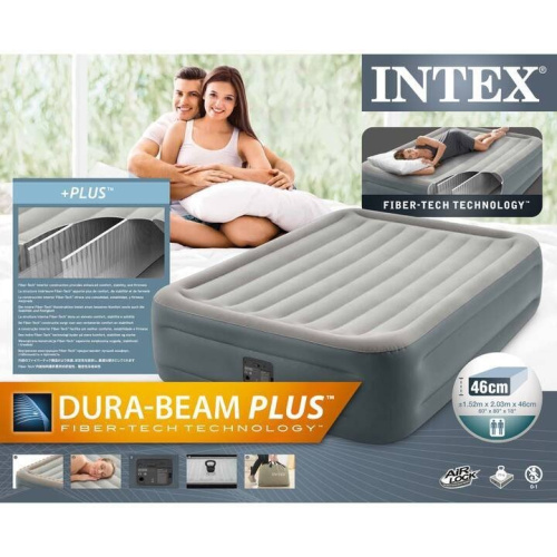 Надувне ліжко Intex 64126 (двоспальне, 46*152*203 см., вбудований електронасос 220V, навантаження до 300 кг.) фото 6